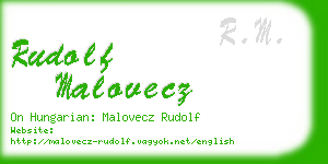 rudolf malovecz business card